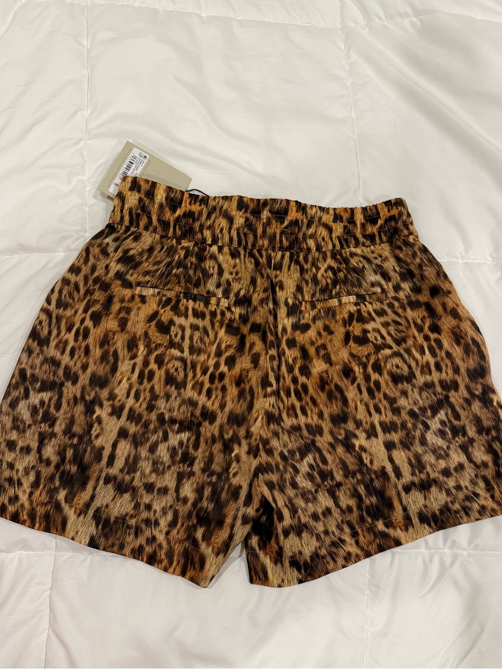 NWT All Saints Leopard Print High-Waist Shorts - Picture 5 of 10